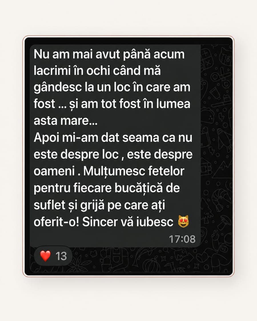 Recenzie client despre Academia Călătorie către Sine: recunoștință pentru oamenii și sprijinul din grup